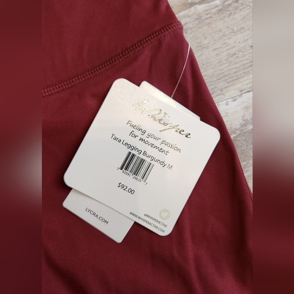 Whisper size medium Tara Burgandy Leggings - Picture 3 of 4